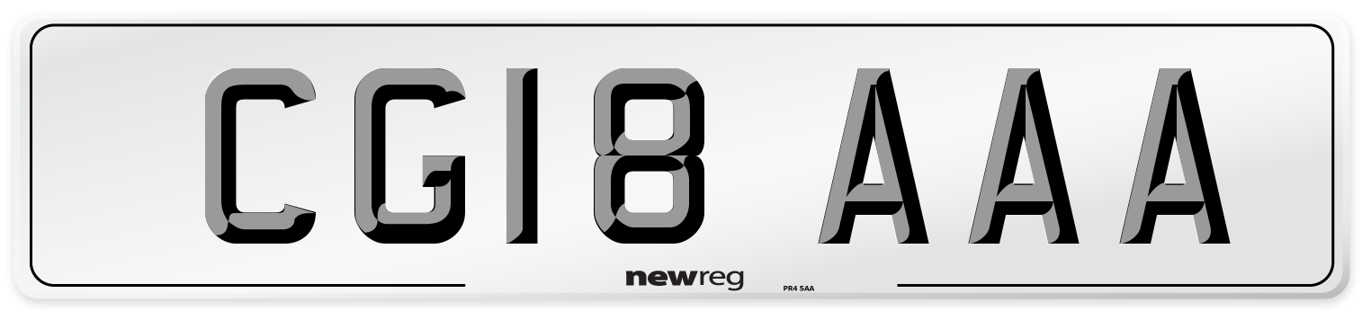 CG18 AAA Number Plate from New Reg
